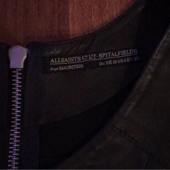 ALLSAINTS Spitalfields "Mauritius"  Black leather top or vest 6 NEW - Picture 3 of 7